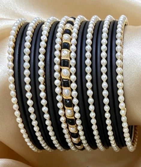 Black Statement Bangles   2.8"