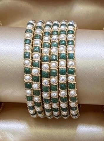 Beaded Bangle Set   2.8"