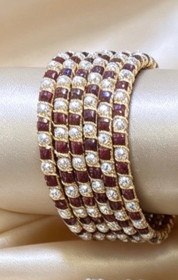 Beaded Bangle Set   2.8"