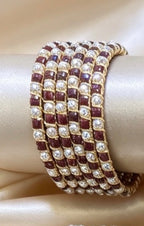 Beaded Bangle Set   2.8"