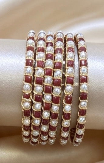 Beaded Bangle Set   2.8"