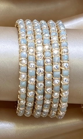 Beaded Bangle Set   2.8"