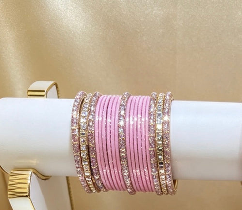 Baby Pink Statement Bangles   2.6"