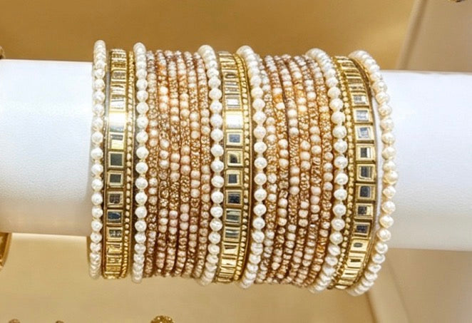 Gold Statement Bangle Set  2.6