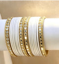 White Statement Bangle Sets  2.6'