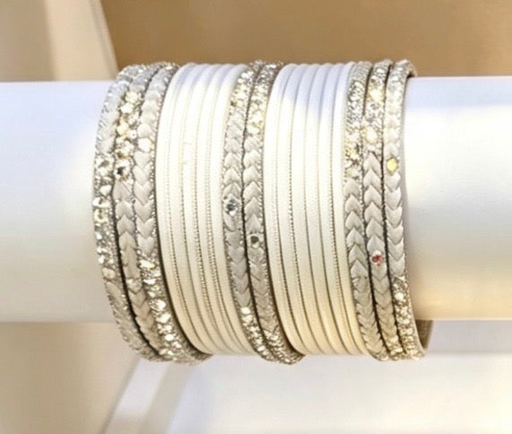 White Statement Bangle Sets  2.6'