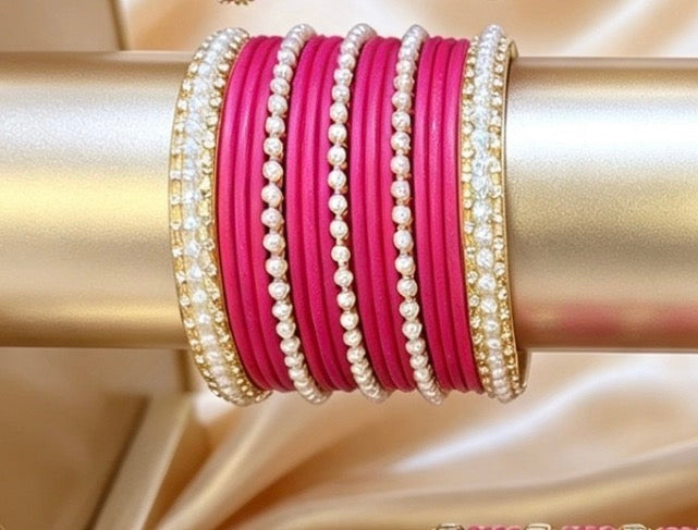 Bright Pink Statement Bangle 2.6"