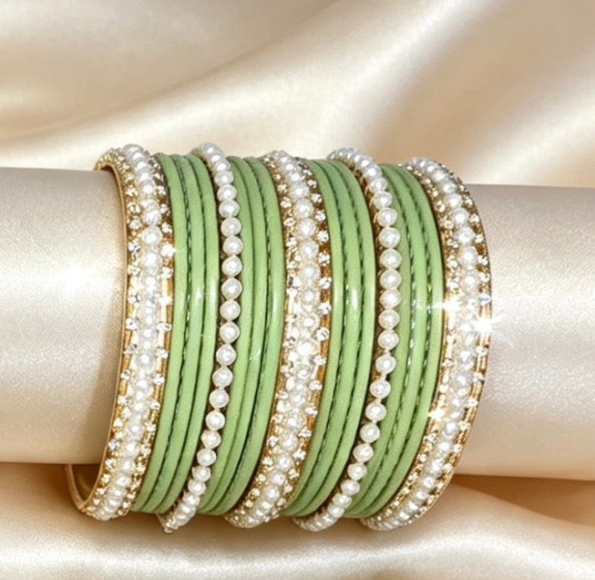 Mint Statement Bangle Sets   2.6"