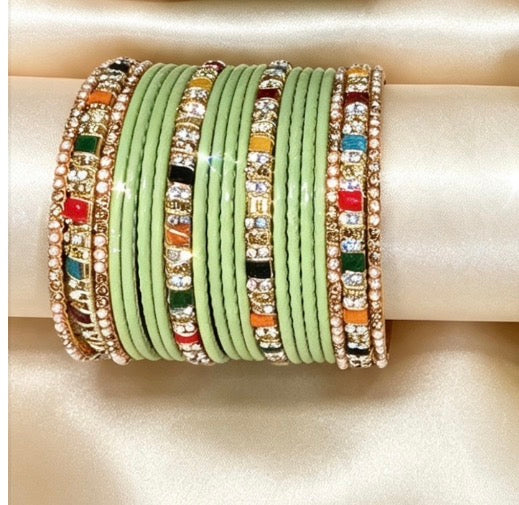 Mint Statement Bangle Sets   2.6"