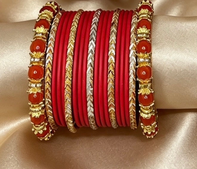 Red Statement Bangle Sets  2.6"