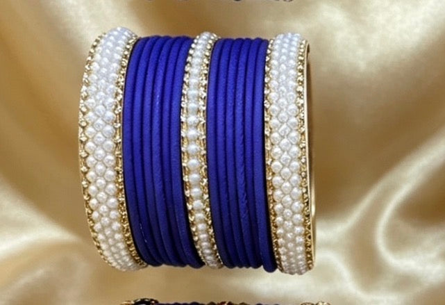 Royal Blue Statement Bangle sets  2.6"