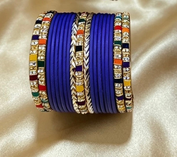 Royal Blue Statement Bangle sets  2.6"
