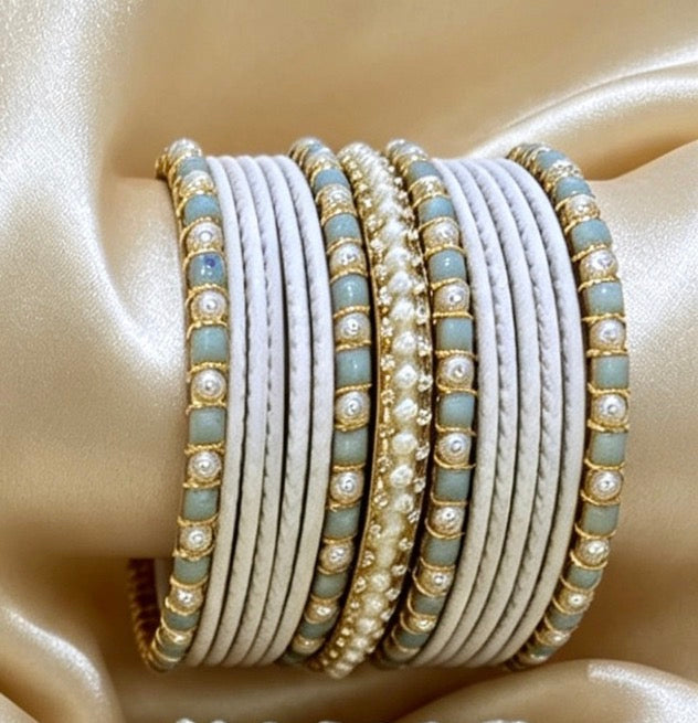 White Statement Bangle Sets 2.8"