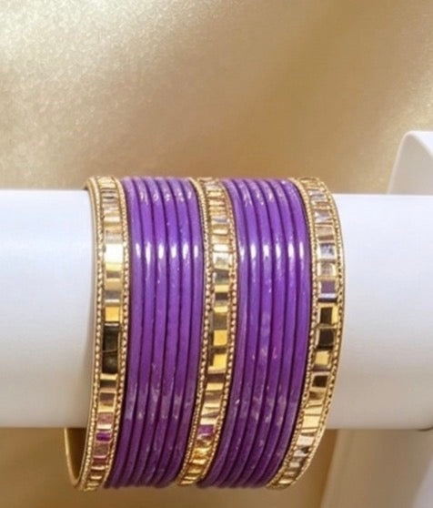 Purple Statement Bangle Sets  2.8"