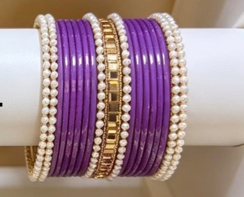 Purple Statement Bangle Sets  2.8"