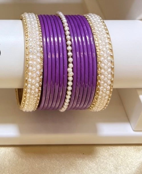Purple Statement Bangle Sets  2.8"