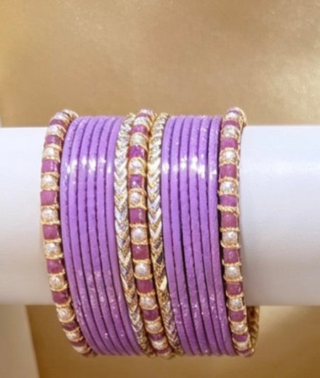 Lilac Statement Bangle Sets. 2.8"