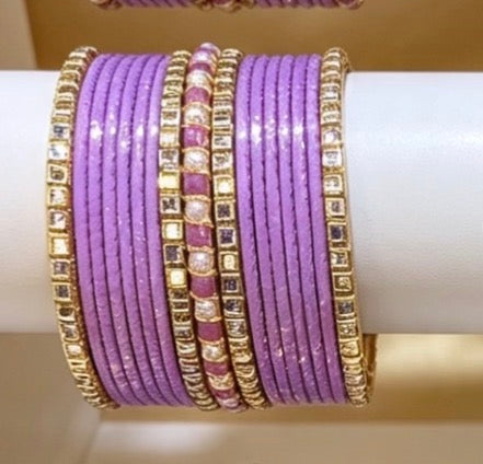 Lilac Statement Bangle Sets. 2.8"