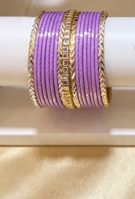 Lilac Statement Bangle Sets. 2.8"