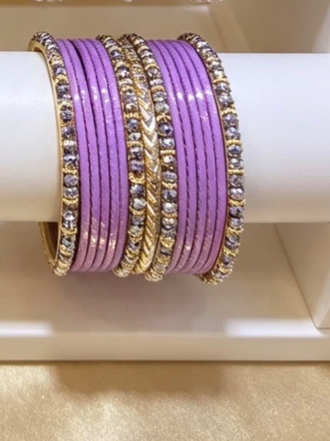 Lilac Statement Bangle Sets. 2.8"