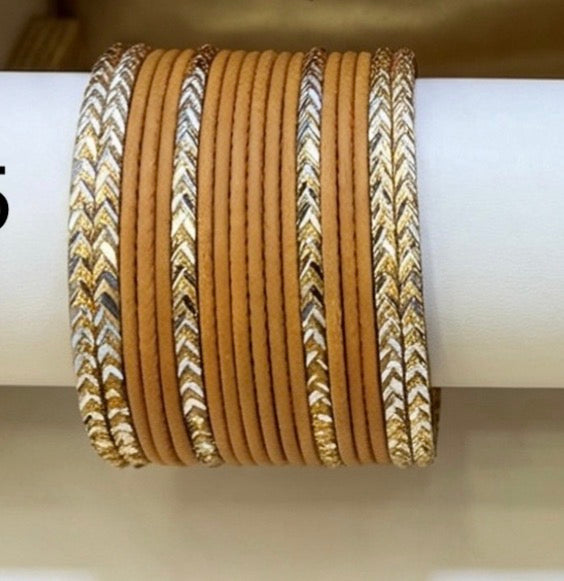 Mustard Statement Bangle Sets.  2.8"