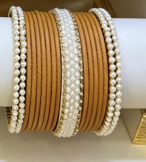 Mustard Statement Bangle Sets.  2.8"
